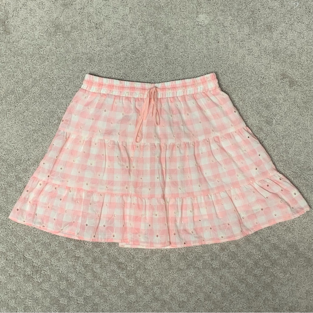 Altar’d State Pink Gingham Skirt